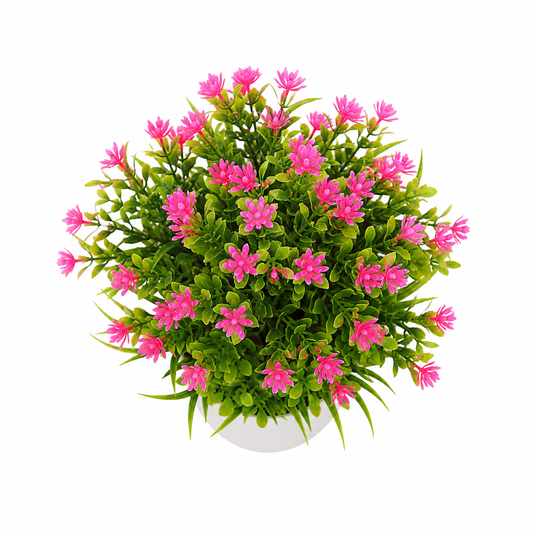 Pink Artificial Flower Potted Plant in Plastic Pot