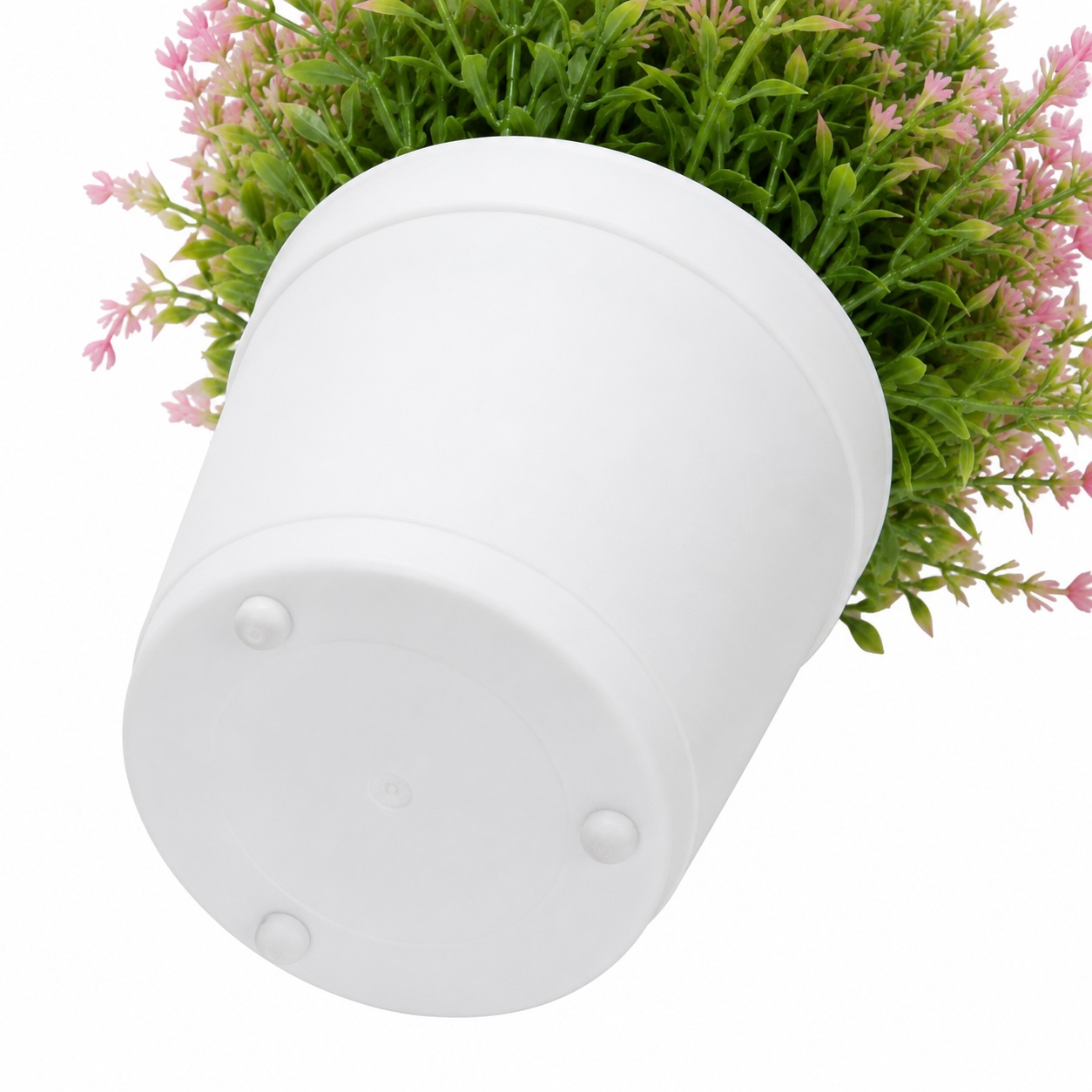 Pink Artificial Lavender Plant in White Plastic Pot