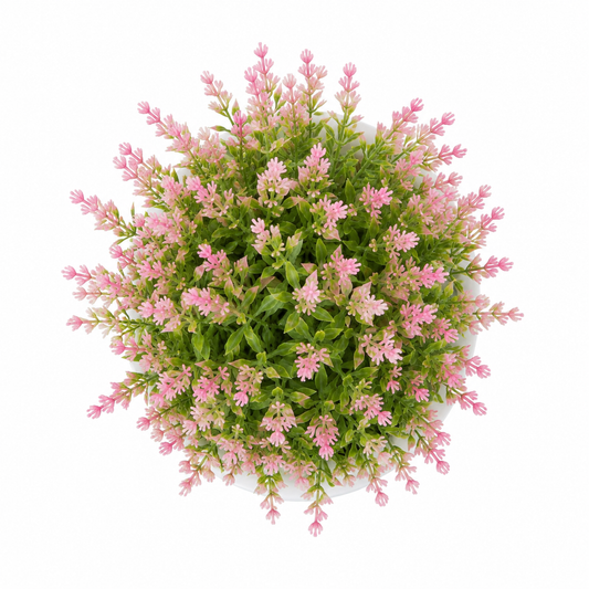 Pink Artificial Lavender Plant in White Plastic Pot